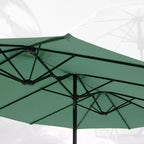 Captiva Designs 9'x15' Rectangular Outdoor Market Umbrella with Crank Handle Light