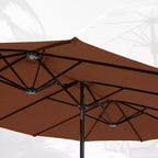 Captiva Designs 9'x15' Rectangular Outdoor Market Umbrella with Crank Handle Light
