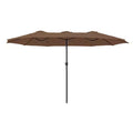 Captiva Designs 9'x15' Rectangular Outdoor Market Umbrella with Crank Handle Light