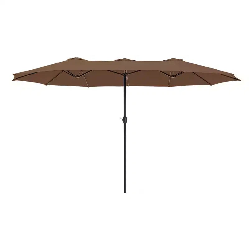 Captiva Designs 9'x15' Rectangular Outdoor Market Umbrella with Crank Handle Light