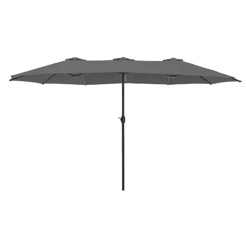 Captiva Designs 9'x15' Rectangular Outdoor Market Umbrella with Crank Handle Light