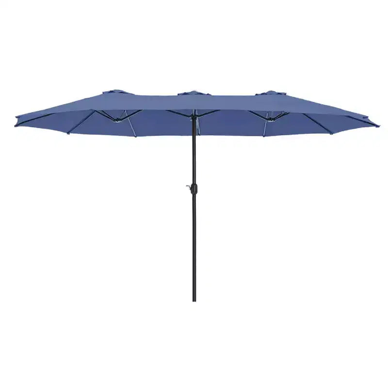 Captiva Designs 9'x15' Rectangular Outdoor Market Umbrella with Crank Handle Light