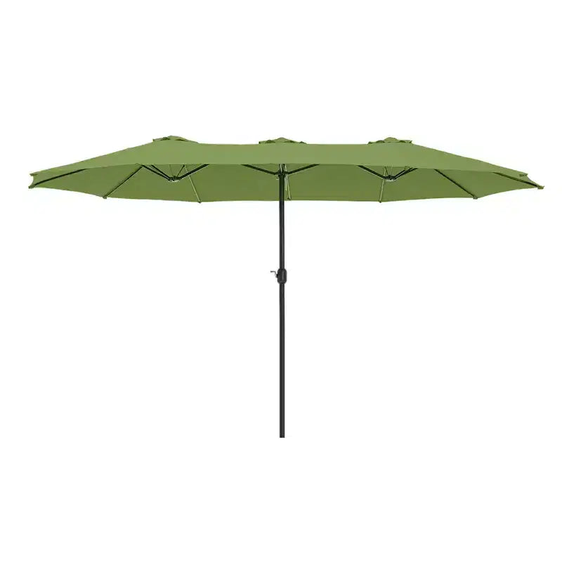 Captiva Designs 9'x15' Rectangular Outdoor Market Umbrella with Crank Handle Light