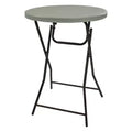 Sunnydaze Outdoor Folding Round Patio Bar-Height Table with Iron Legs and Plastic Top - 31.75 - Gray