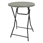 Sunnydaze Outdoor Folding Round Patio Bar-Height Table with Iron Legs and Plastic Top - 31.75 - Gray