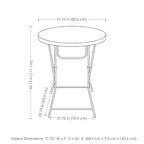 Sunnydaze Outdoor Folding Round Patio Bar-Height Table with Iron Legs and Plastic Top - 31.75 - Gray