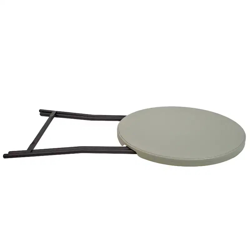 Sunnydaze Outdoor Folding Round Patio Bar-Height Table with Iron Legs and Plastic Top - 31.75 - Gray