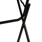 Sunnydaze Outdoor Folding Round Patio Bar-Height Table with Iron Legs and Plastic Top - 31.75 - Gray