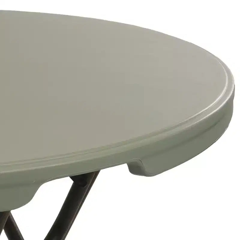 Sunnydaze Outdoor Folding Round Patio Bar-Height Table with Iron Legs and Plastic Top - 31.75 - Gray