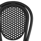 Merrick Lane Celia Stacking Thonet Bistro Style Chair, PE Rattan Seat, and Metal Frame for Indoor/Outdoor Use