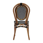 Merrick Lane Celia Stacking Thonet Bistro Style Chair, PE Rattan Seat, and Metal Frame for Indoor/Outdoor Use