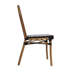 Merrick Lane Celia Stacking Thonet Bistro Style Chair, PE Rattan Seat, and Metal Frame for Indoor/Outdoor Use