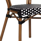 Merrick Lane Celia Stacking Thonet Bistro Style Chair, PE Rattan Seat, and Metal Frame for Indoor/Outdoor Use