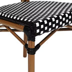 Merrick Lane Celia Stacking Thonet Bistro Style Chair, PE Rattan Seat, and Metal Frame for Indoor/Outdoor Use