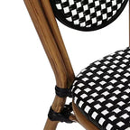 Merrick Lane Celia Stacking Thonet Bistro Style Chair, PE Rattan Seat, and Metal Frame for Indoor/Outdoor Use