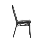 Merrick Lane Celia Stacking Thonet Bistro Style Chair, PE Rattan Seat, and Metal Frame for Indoor/Outdoor Use