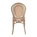 Merrick Lane Celia Stacking Thonet Bistro Style Chair, PE Rattan Seat, and Metal Frame for Indoor/Outdoor Use