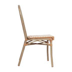 Merrick Lane Celia Stacking Thonet Bistro Style Chair, PE Rattan Seat, and Metal Frame for Indoor/Outdoor Use