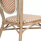 Merrick Lane Celia Stacking Thonet Bistro Style Chair, PE Rattan Seat, and Metal Frame for Indoor/Outdoor Use