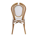 Merrick Lane Celia Stacking Thonet Bistro Style Chair, PE Rattan Seat, and Metal Frame for Indoor/Outdoor Use