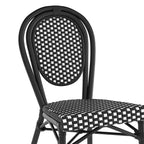 Merrick Lane Celia Stacking Thonet Bistro Style Chair, PE Rattan Seat, and Metal Frame for Indoor/Outdoor Use