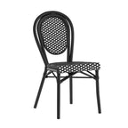 Merrick Lane Celia Stacking Thonet Bistro Style Chair, PE Rattan Seat, and Metal Frame for Indoor/Outdoor Use