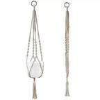 Tierra Garden 35 Macrame Plant Hanger  Boho Chic Accent, Available in Beige, Green, and Gray, Perfectly Fits 6.3 Indoor Ceramic Pot