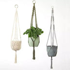 Tierra Garden 35 Macrame Plant Hanger  Boho Chic Accent, Available in Beige, Green, and Gray, Perfectly Fits 6.3 Indoor Ceramic Pot