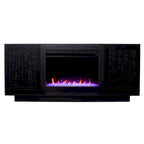SEI Furniture Delauro Color Changing Electric Fireplace Media TV Stand with Storage