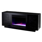 SEI Furniture Delauro Color Changing Electric Fireplace Media TV Stand with Storage