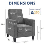 Haynes Traditional Fabric Welted Padded Recliner Chair by Furniture of America
