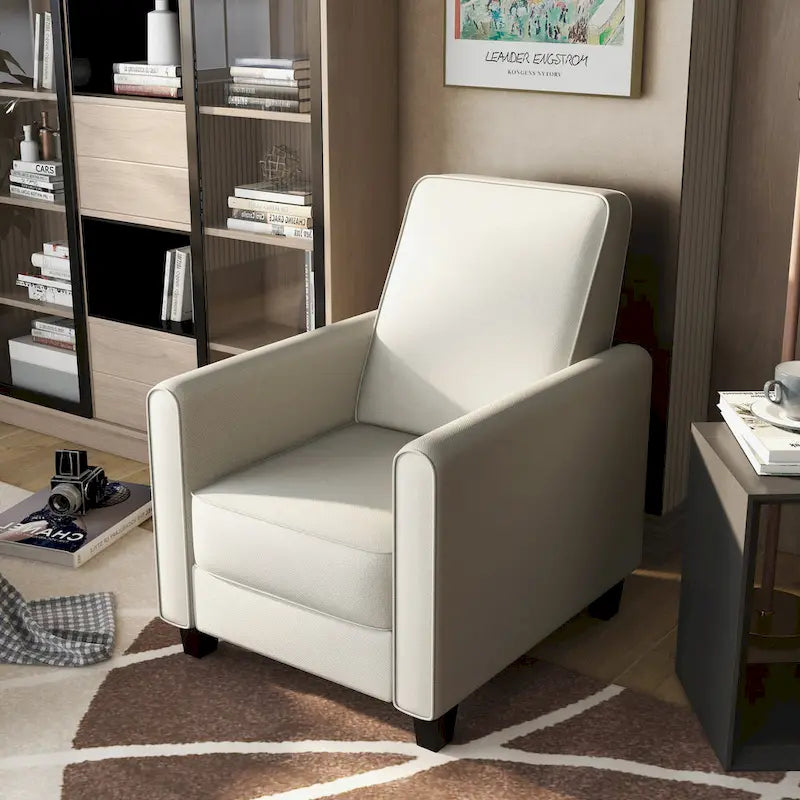 Haynes Traditional Fabric Welted Padded Recliner Chair by Furniture of America