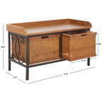 SAFAVIEH Vasilija Antique Pewter/ Light Ash Storage Bench - 33 x 15.7 x 20 - 33Wx16Dx20H