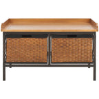 SAFAVIEH Vasilija Antique Pewter/ Light Ash Storage Bench - 33 x 15.7 x 20 - 33Wx16Dx20H