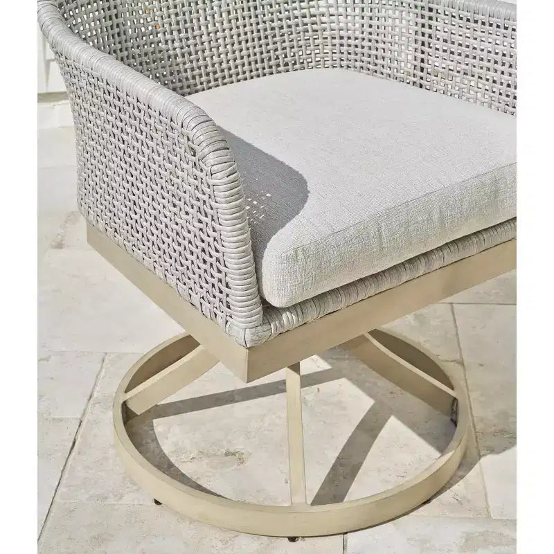 Signature Design by Ashley Seton Creek Outdoor Swivel Dining Chair (Set of 2), Gray