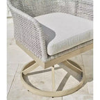 Signature Design by Ashley Seton Creek Outdoor Swivel Dining Chair (Set of 2), Gray