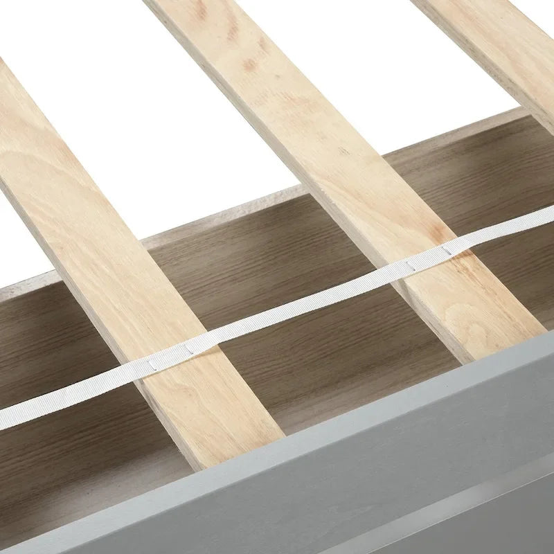 Twin Size Wood Platform Storage Bed with Drawers