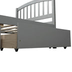 Twin Size Wood Platform Storage Bed with Drawers