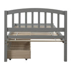 Twin Size Wood Platform Storage Bed with Drawers