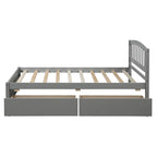 Twin Size Wood Platform Storage Bed with Drawers