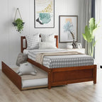 Twin Size Wood Platform Storage Bed with Drawers