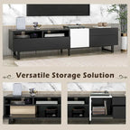 Modern TV Stand Media Console For 80 inch TV With Double Storage Space - 15.00 x 70.90 x 19.70