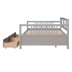 Full Size Daybed Wood Bed with Two Drawers