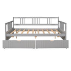 Full Size Daybed Wood Bed with Two Drawers