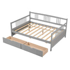 Full Size Daybed Wood Bed with Two Drawers
