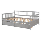 Full Size Daybed Wood Bed with Two Drawers