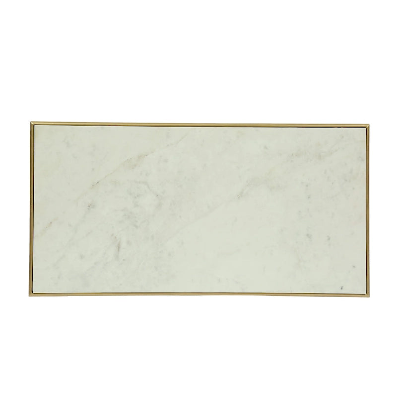 Sardis Modern Glam Handcrafted Marble Top Coffee Table by Christopher Knight Home - 37.00 L x 19.00 W x 18.00 H