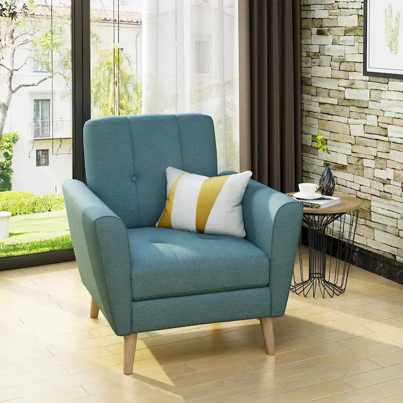 Treston Mid-Century Modern Fabric Tufted Club Chair by Christopher Knight Home