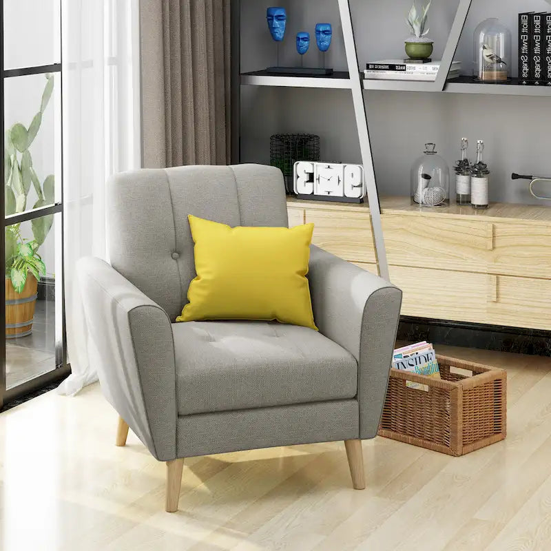 Treston Mid-Century Modern Fabric Tufted Club Chair by Christopher Knight Home