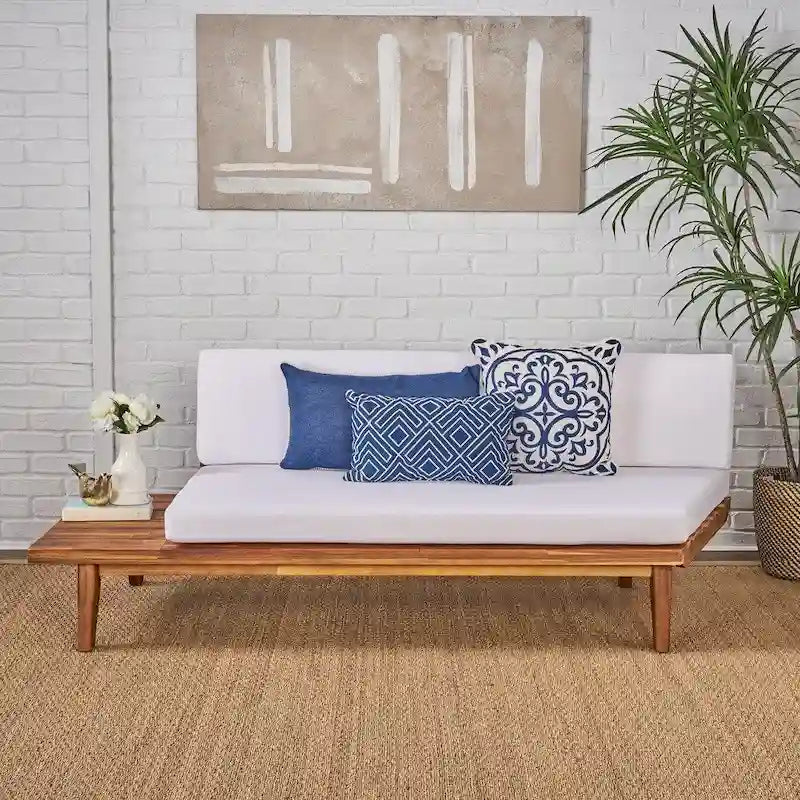 Christopher Knight Home Eulah Minimalist Wood and Fabric Left-Sided Sofa